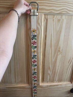 3 for $16! Beige Belt with floral print